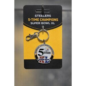 Pittsburgh Steelers Keychain Super Bowl XL 5-Time Champions NFL Metal Key Ring